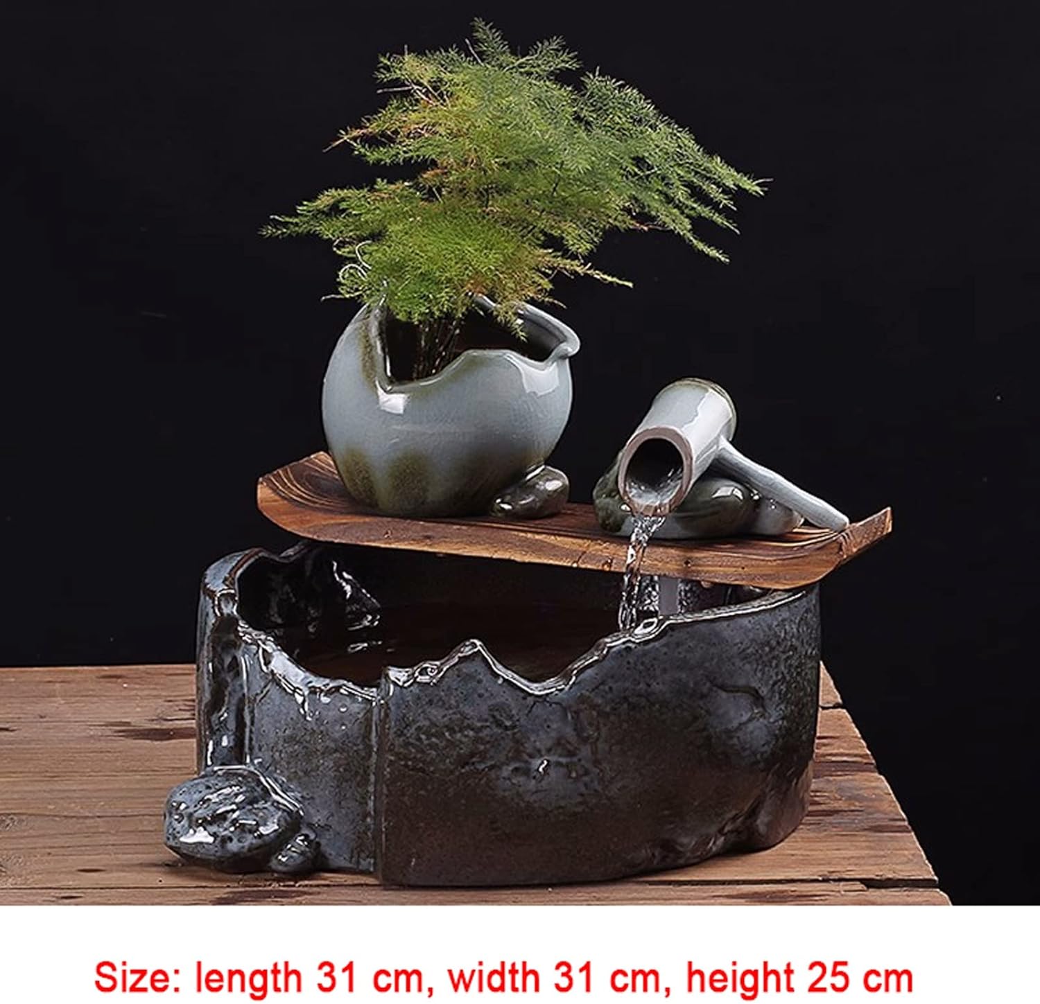 Ceramic Tabletop Water Fountain for Relaxation and Feng Shui
