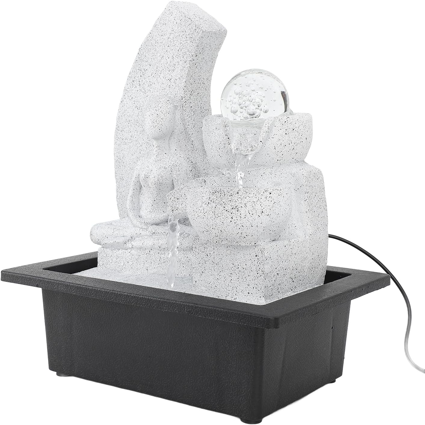 Tabletop Fountain with Multicolor LED Lights USB Powered