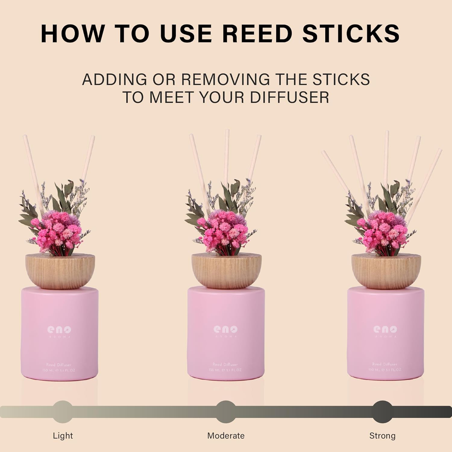 SOXCOMFY Reed Diffuser Set with Dried Flowers