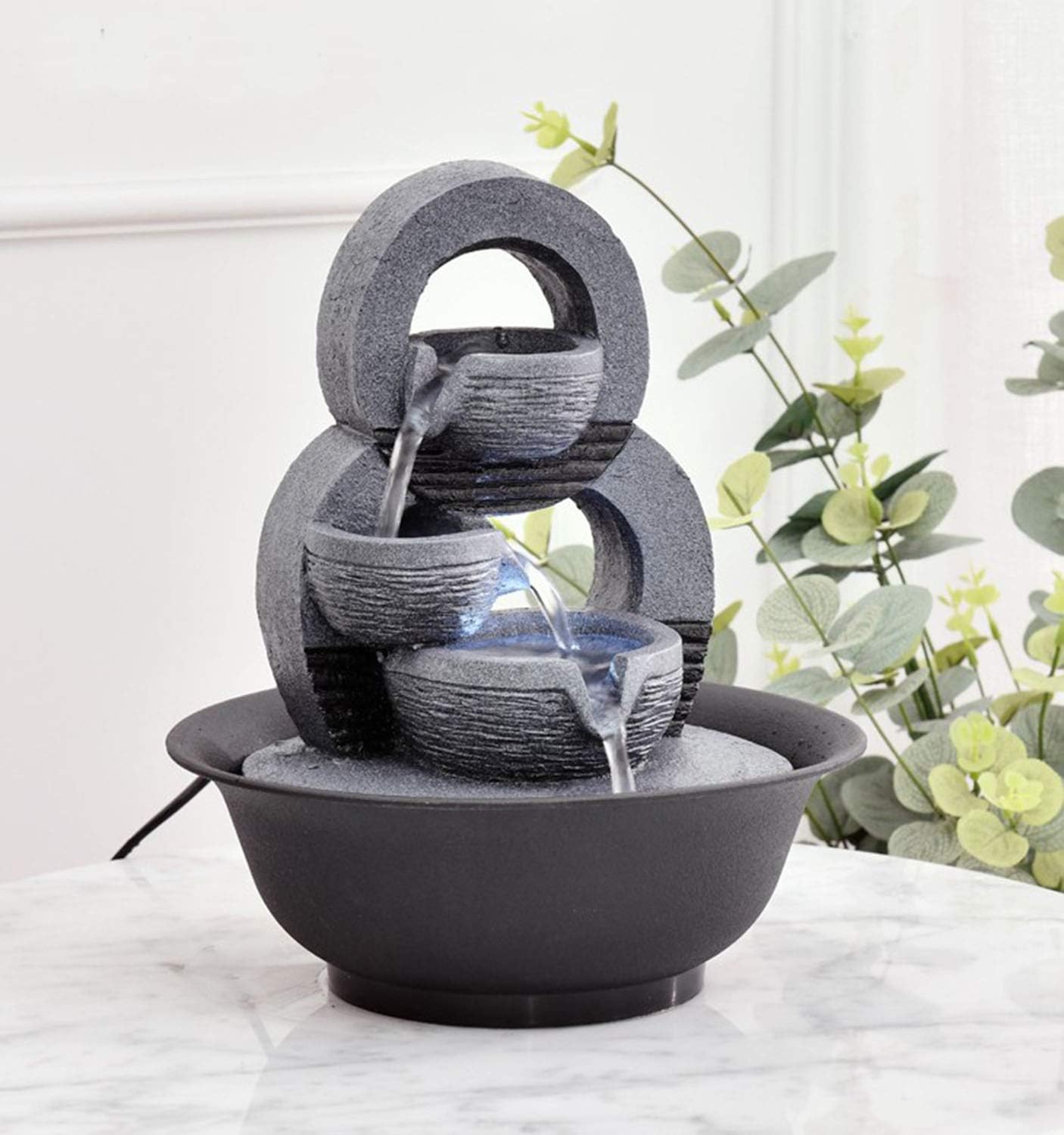 tBesme Indoor Waterfall Fountain Decor with LED Light