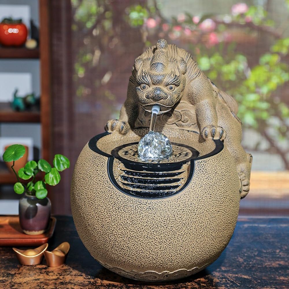 Tabletop Fountain with Lucky Beast Design