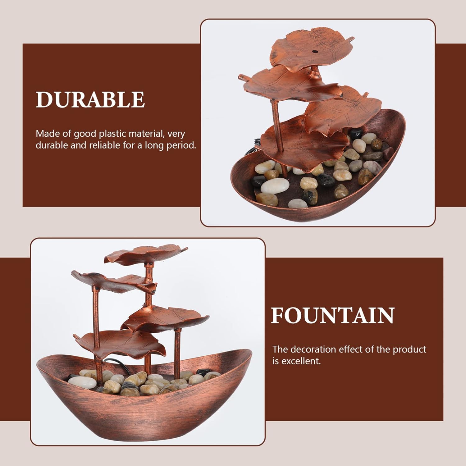 Stobaza Tabletop Water Fountain Ornament Night Light