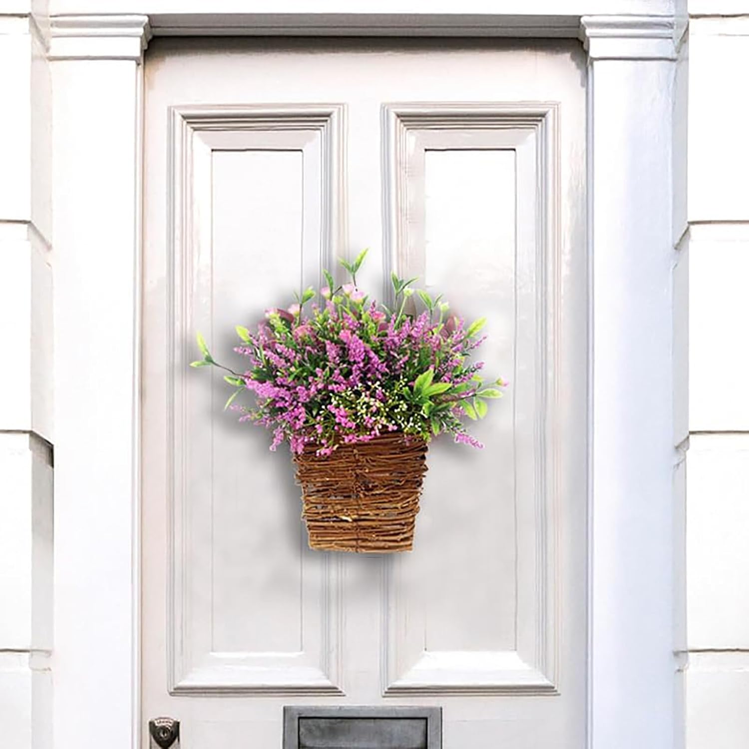 Flower Door Hanger Basket Wreath - Pink 1181 x 1535 Inch