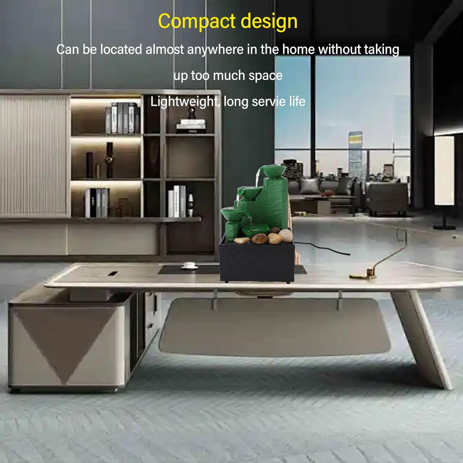 Tabletop Fountain with LED Light and USB Power