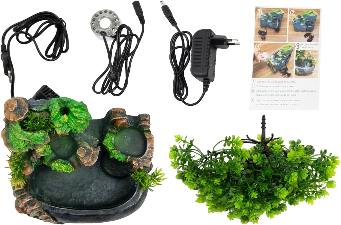 Indoor Tabletop Water Fountain with LED Light and OnOff Switch