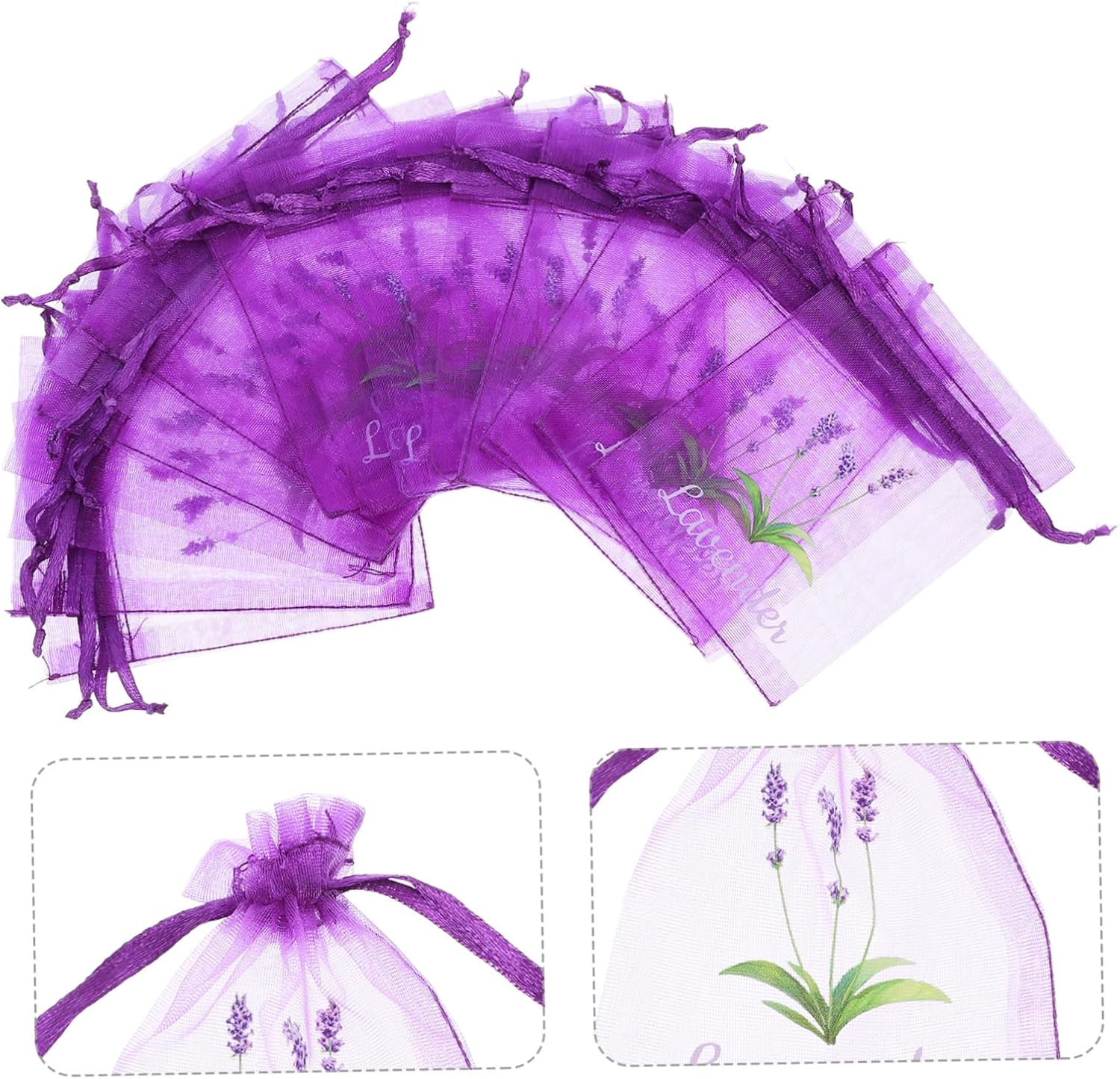 Wakauto 20pcs Lavender Sachet Bags for Herbs and Spices