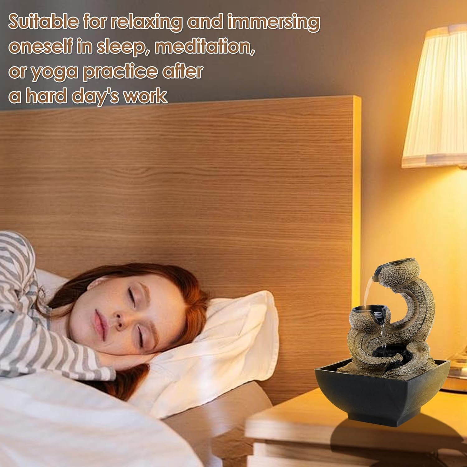 Modern Resin Tabletop Water Fountain for Indoor Relaxation