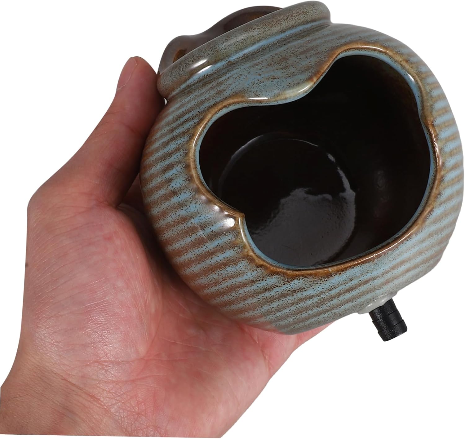 Wakauto Ceramic Waterfall Jar Tabletop Fountain