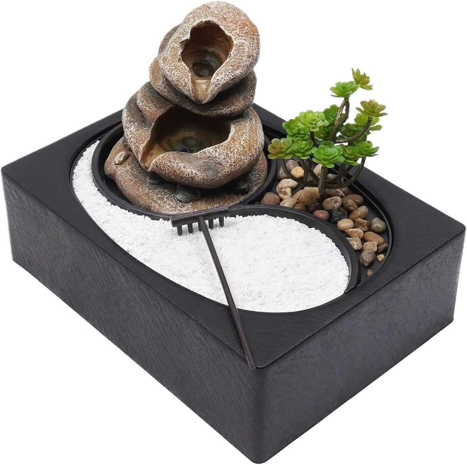114x83x87in Tabletop Water Fountain with LED Light