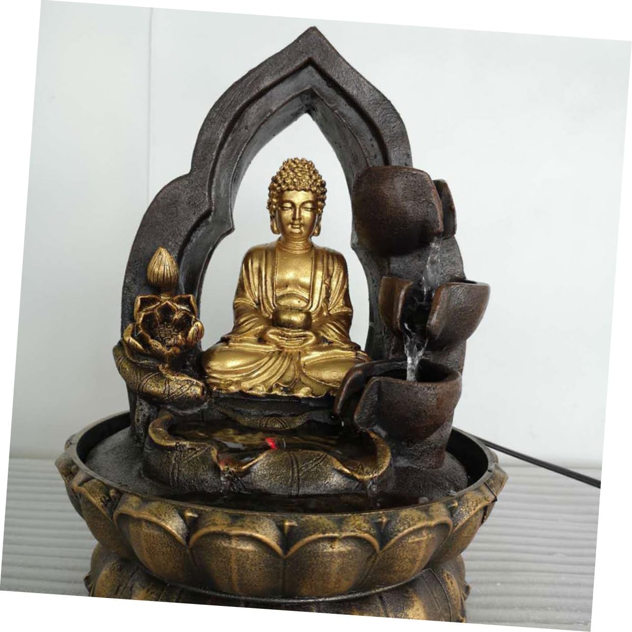 Unomor Buddha Waterfall Fountain Decor