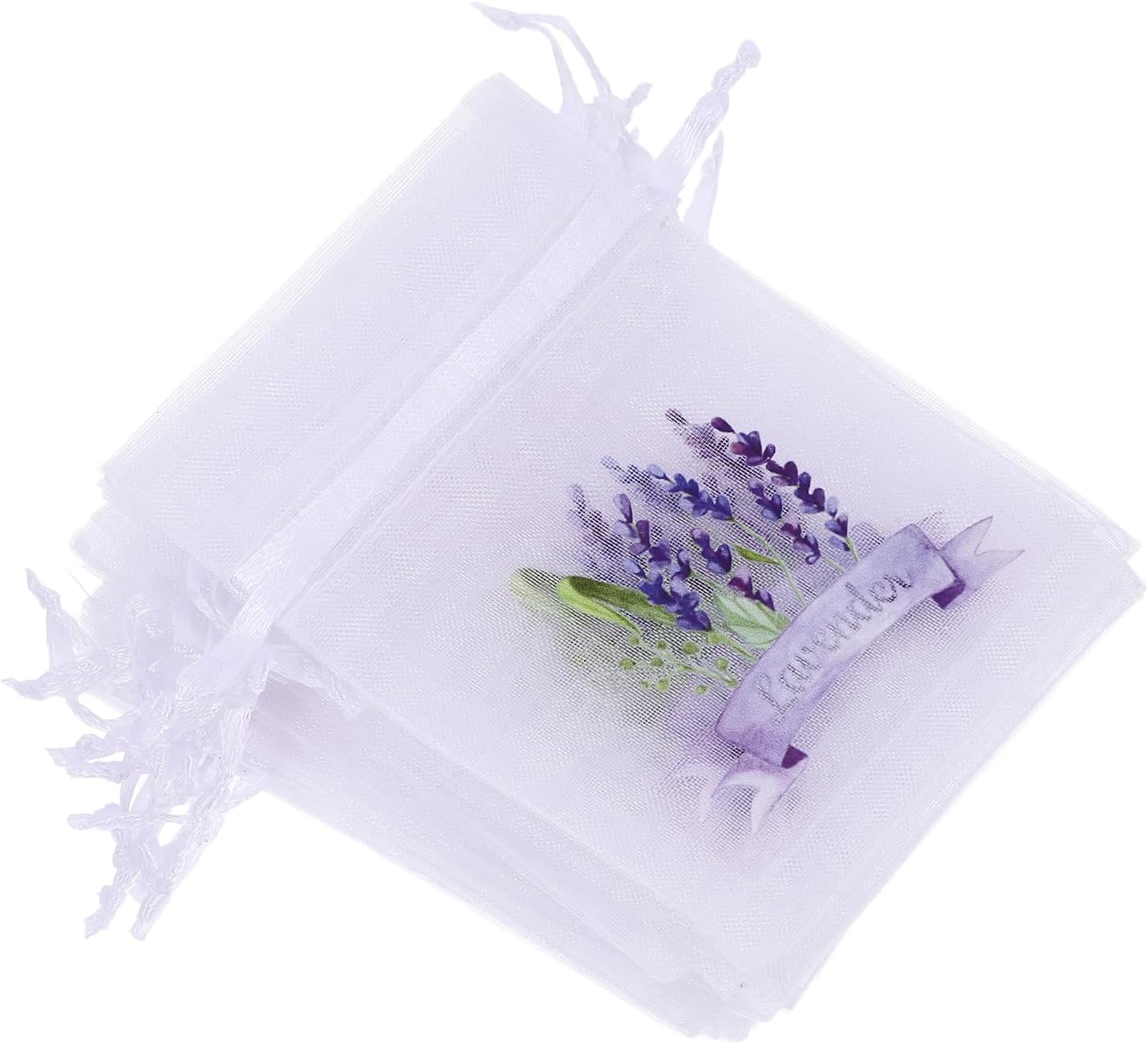 LOGOFUN 20pcs Lavender Sachet Bags - White