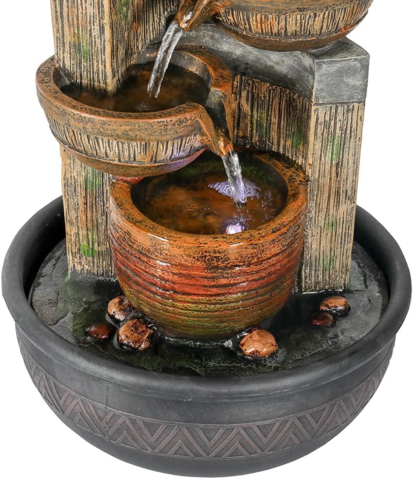 Relaxation Tabletop Fountain with LED Lights - Brown 157 Inch