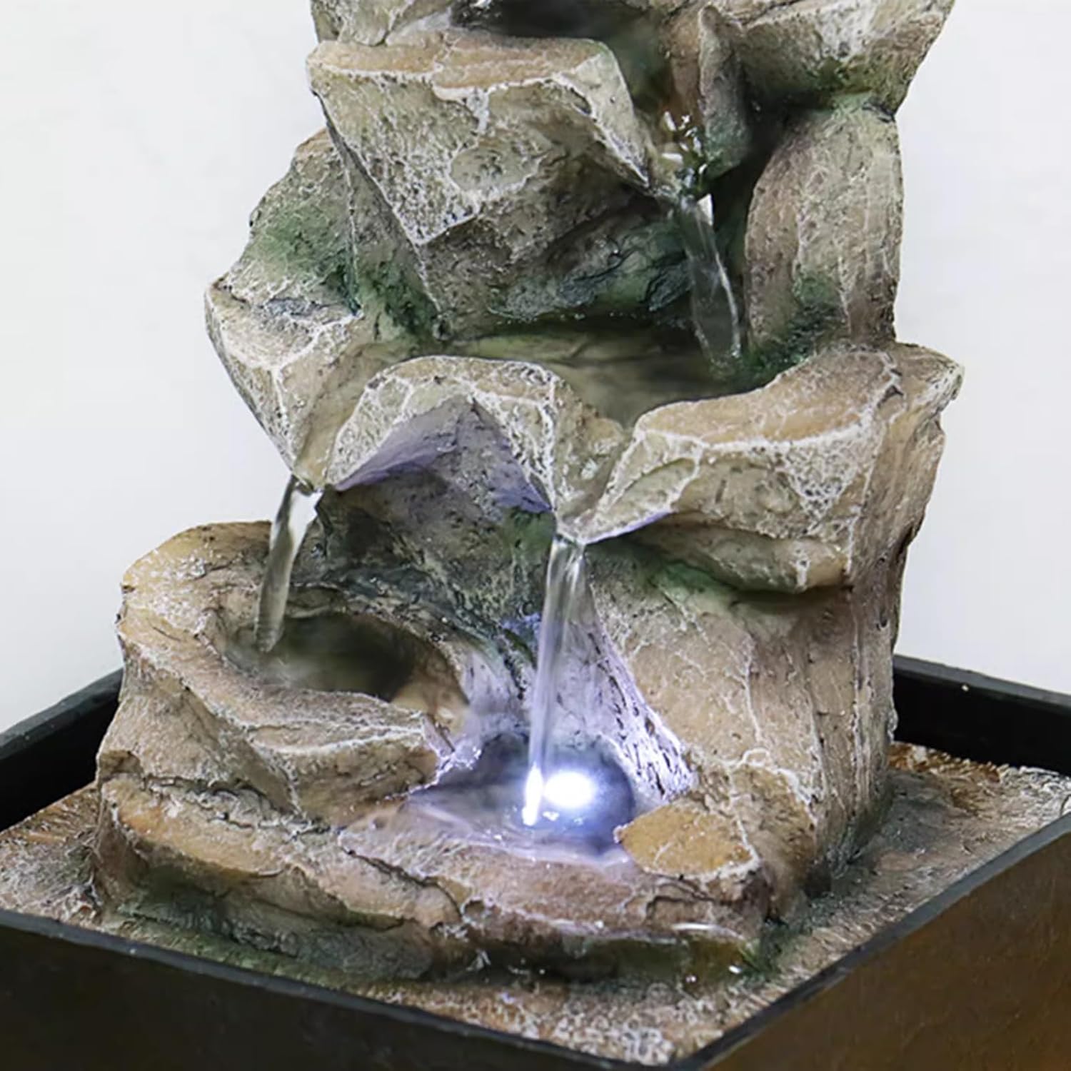 Modern Tabletop Waterfall Fountain with Rockery Design
