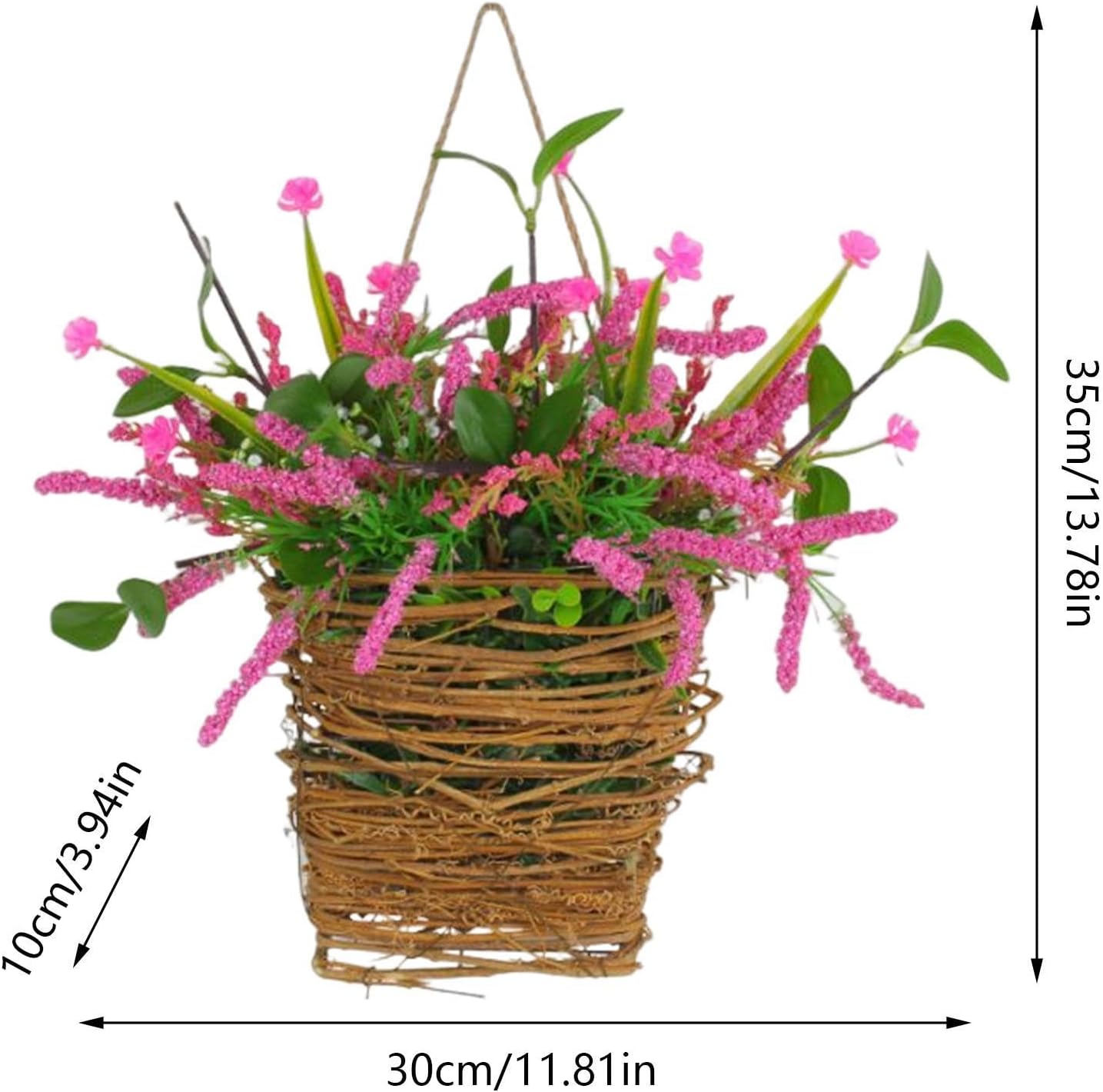 Wildflower Basket Wreath Door Hanger Decor
