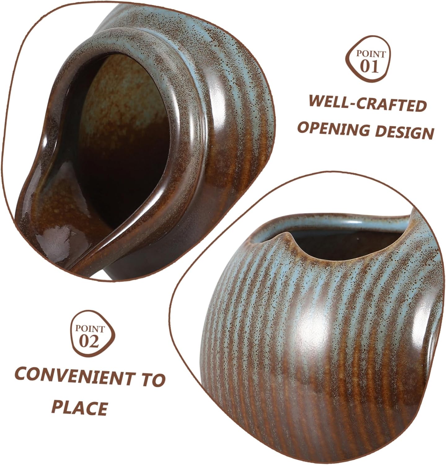 Wakauto Ceramic Waterfall Jar Tabletop Fountain