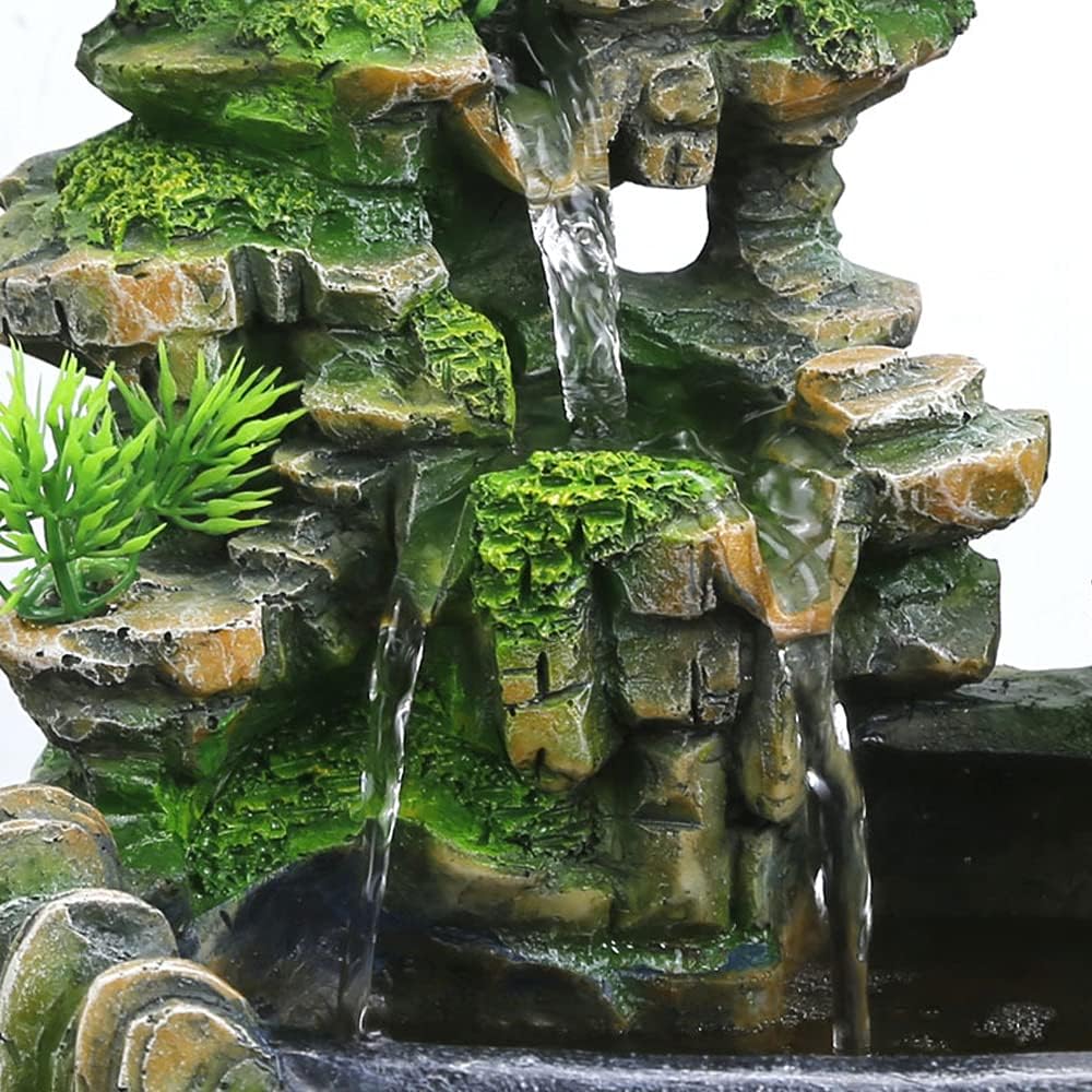 LYNICESHOP Atomizing Rockery Water Tabletop Fountain with LED Lights and Atomizer