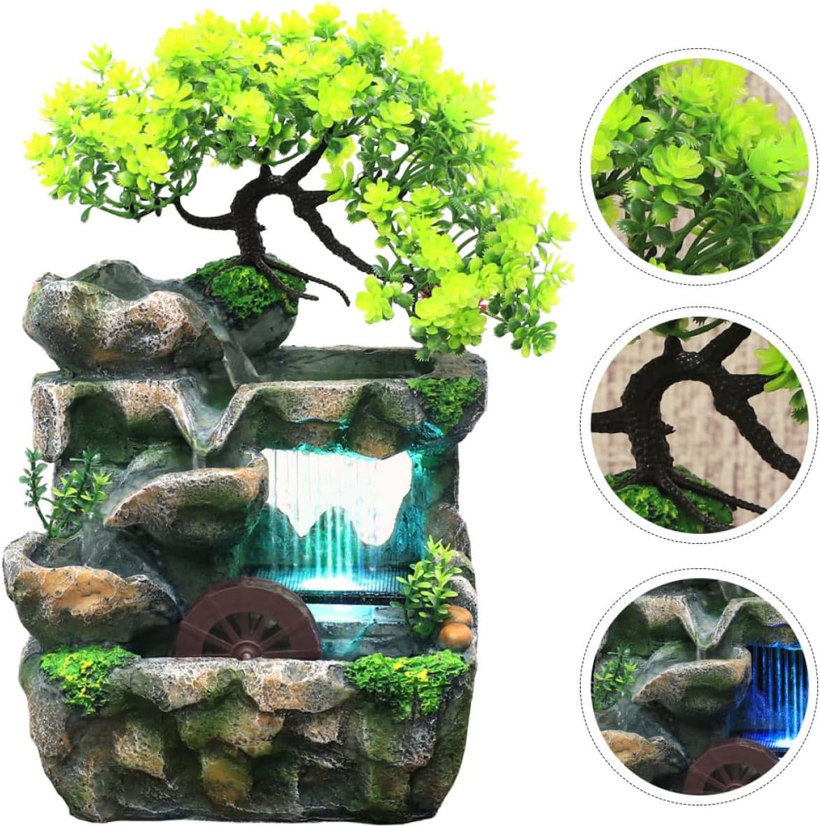 RORPOIR Decorative Tabletop Waterfall Fountain for Home and Office