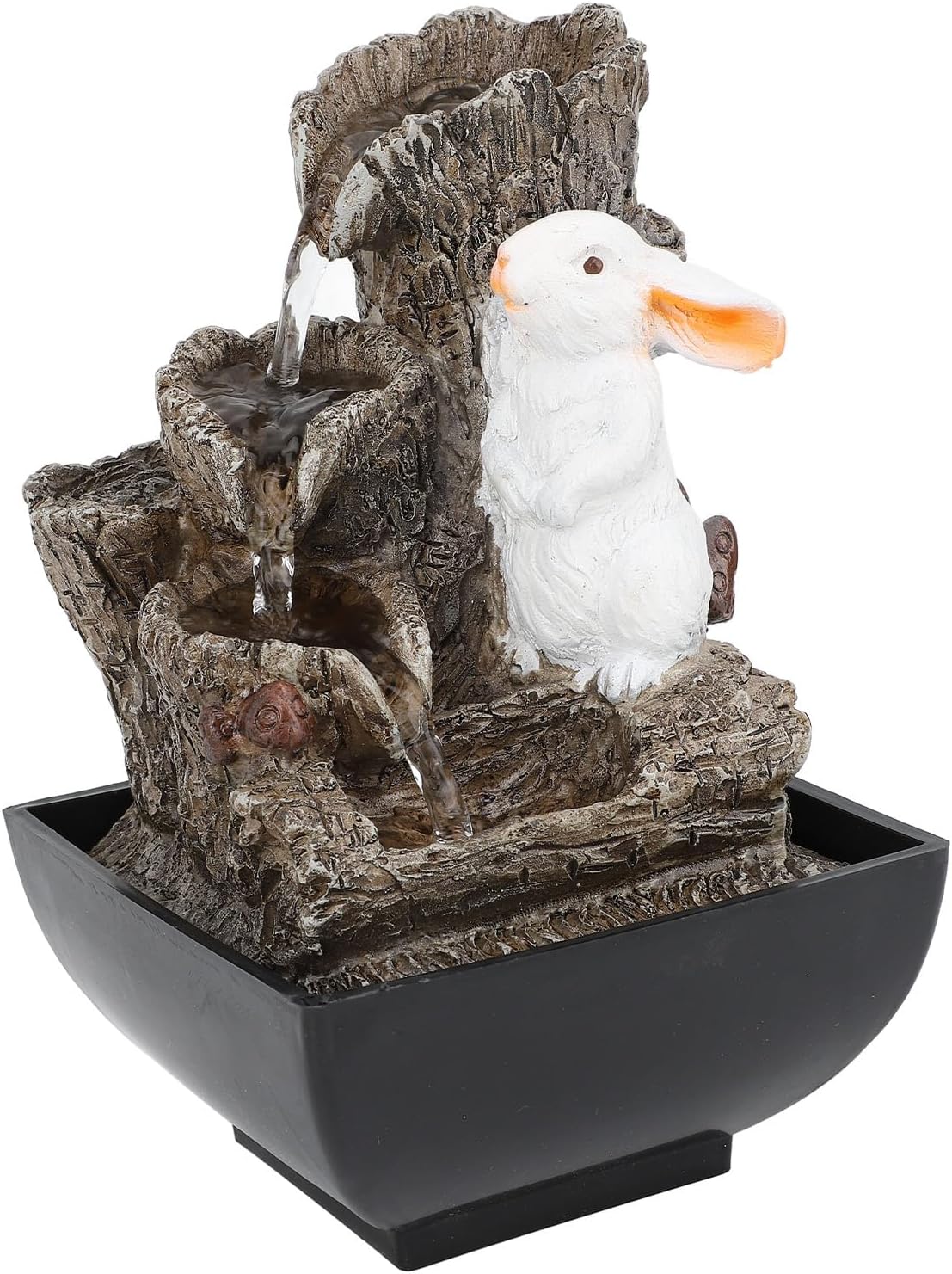 Bunny Tabletop Fountain with LED Lights and Quiet Pump