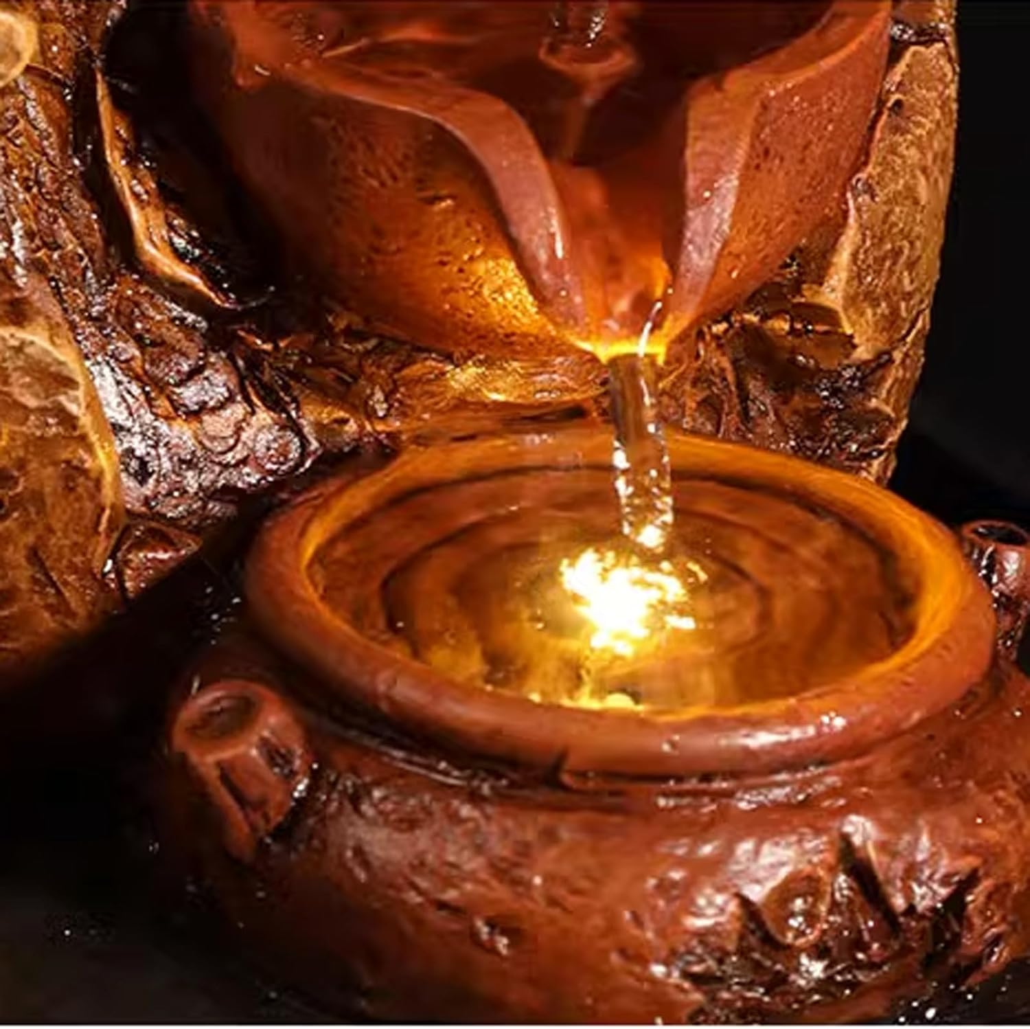 GRFIT Tabletop Fountain with Flowing Water Decoration