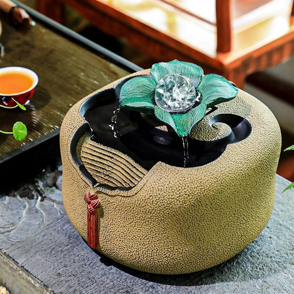 Yellow Resin Indoor Tabletop Water Fountain