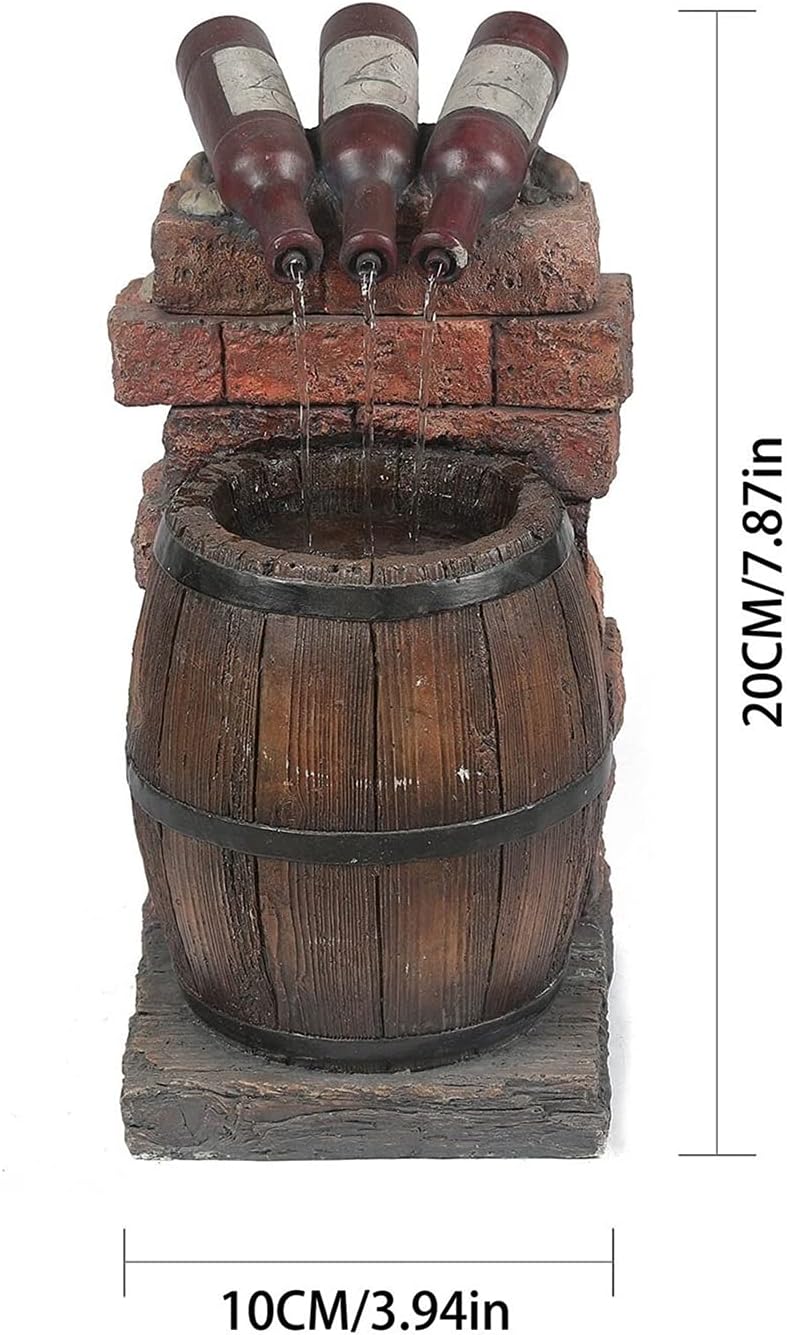 Rustic Tabletop Fountain with Resin Statue