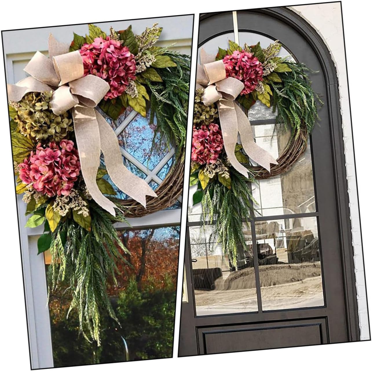 Simulated Hydrangea Wreath Front Door Decor