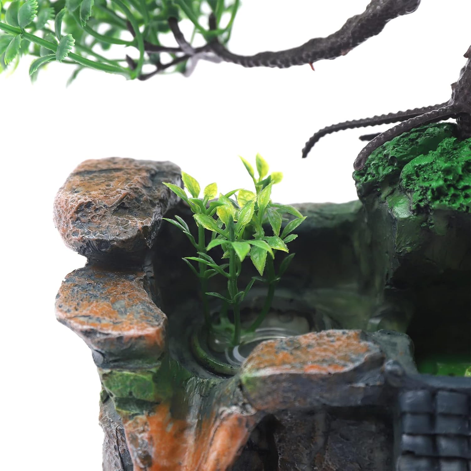 Indoor Waterfall Fountain with LED Lights for Home Office Decor