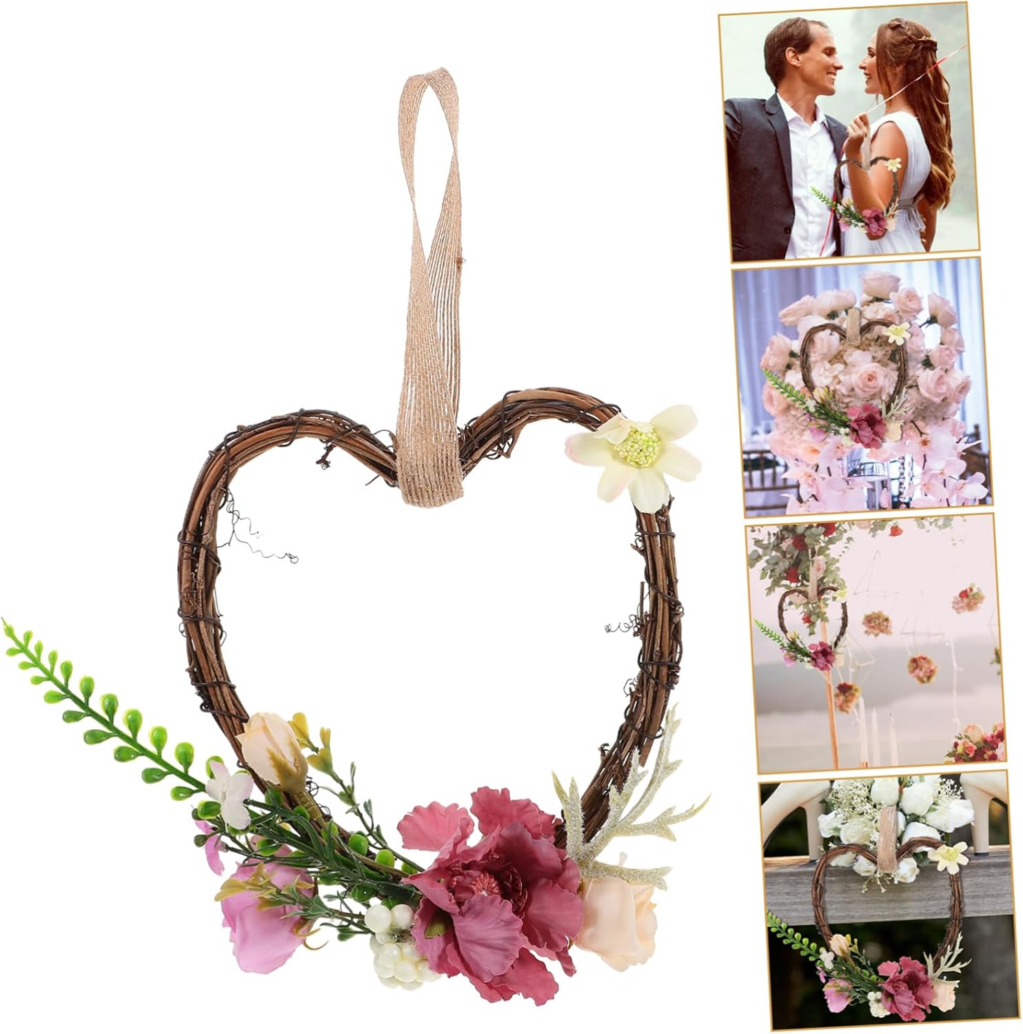 Ciieeo Heart Shaped Wreath Wedding Decor