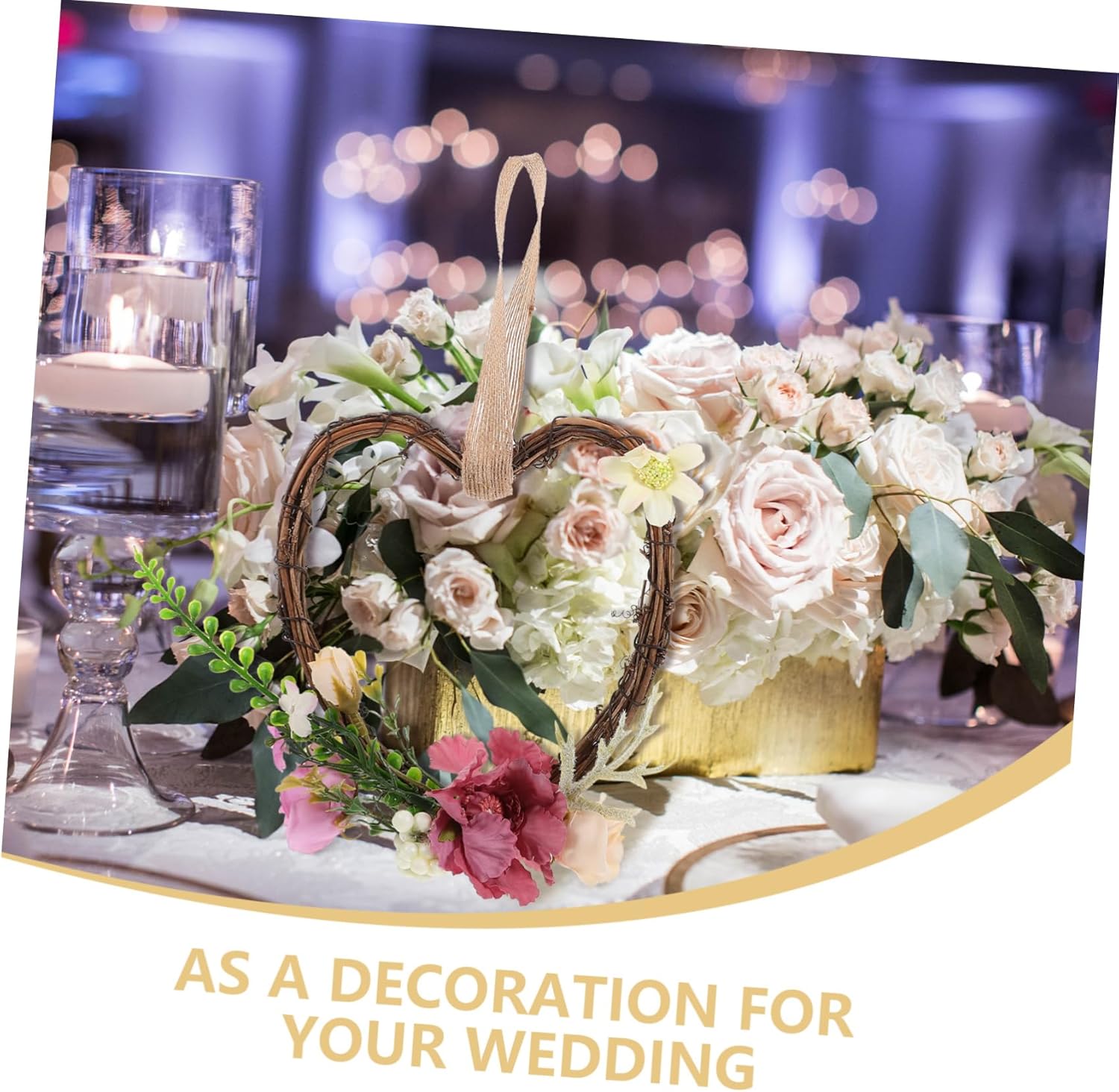Ciieeo Heart Shaped Wreath Wedding Decor