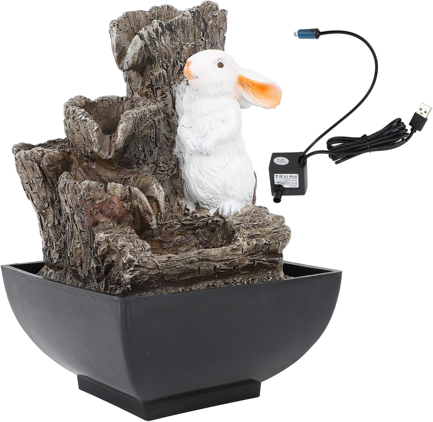 FLEXMAN Tabletop Fountain with LED Light and USB 5V Power