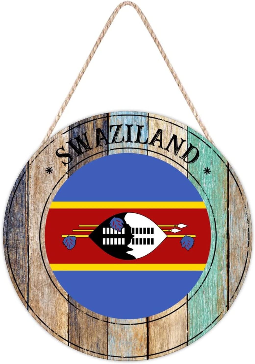 Farmhouse Front Door Hanger Round Wood Wreath Sign 10x10
