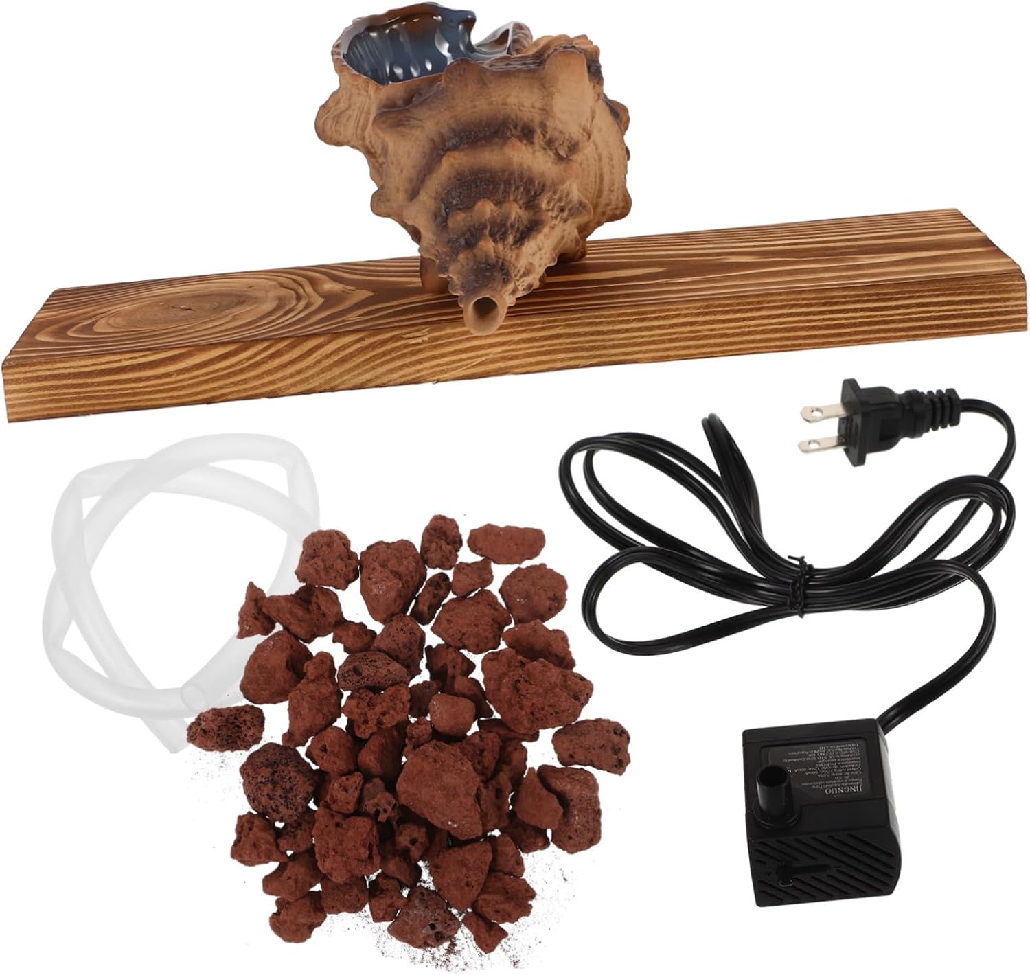 LIFKICH Decorative Tabletop Fountain with Heavy Duty Pump Sea Conch Style Water Feature for Garden and Home