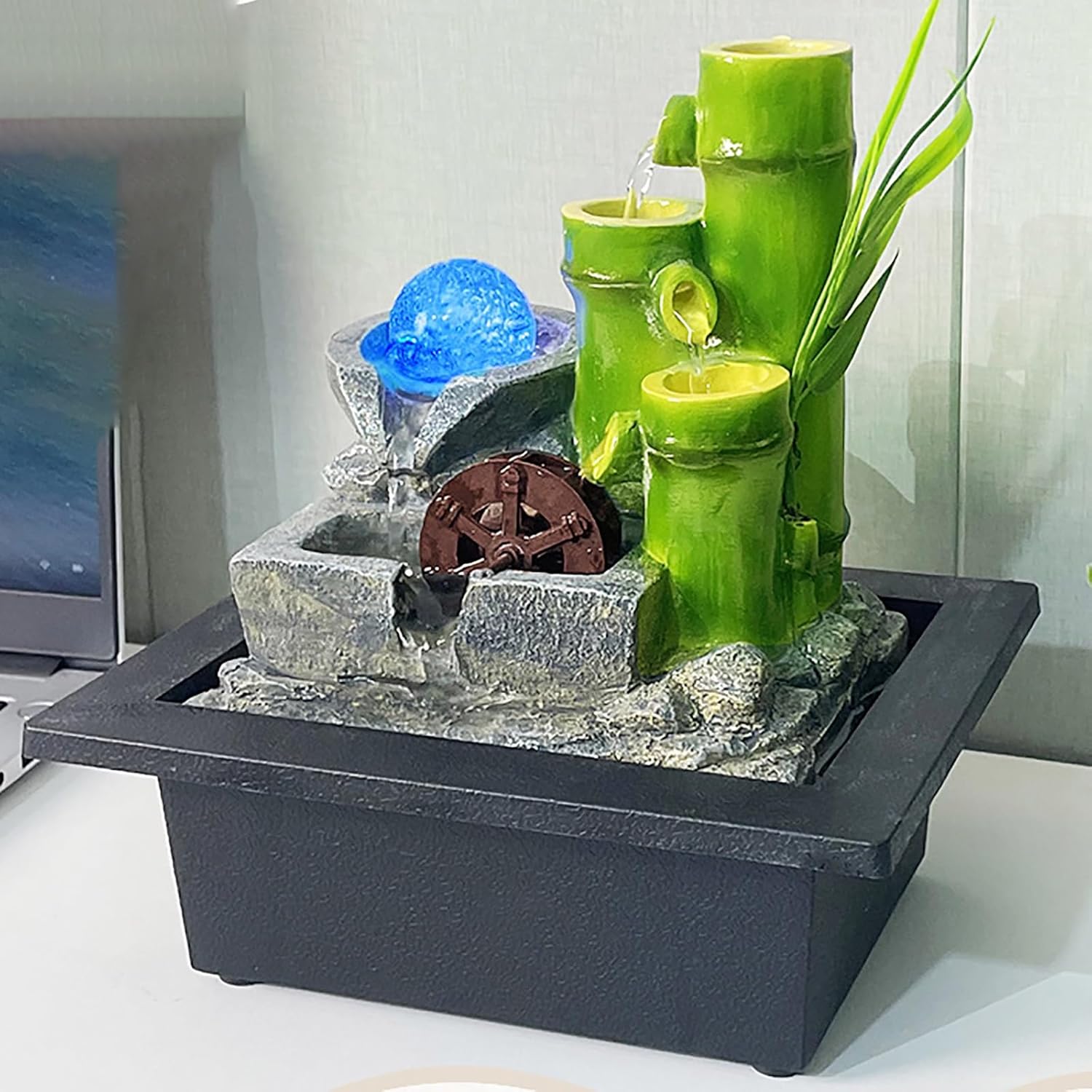 Zen Indoor Tabletop Fountain with Crystal Ball