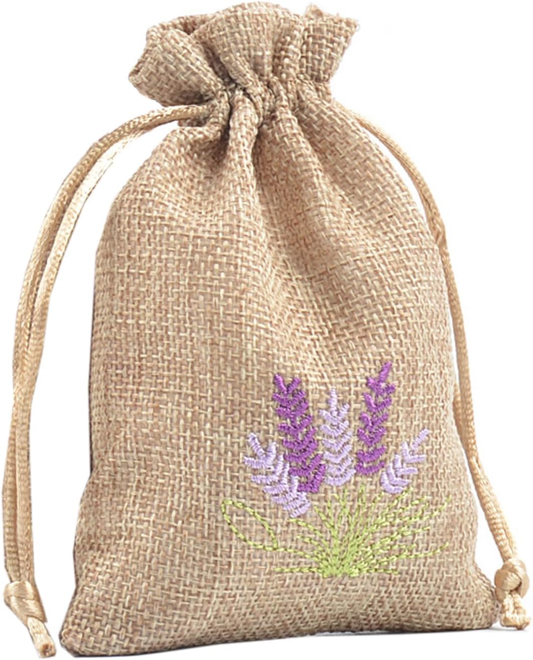Set of 10 Cotton Linen Scented Lavender Bags for Jewelry Storage