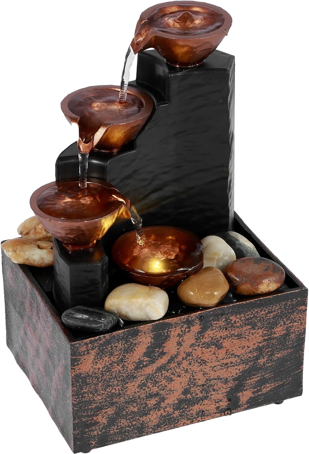 Mini Desktop Fountain with Light and Waterfall Sound