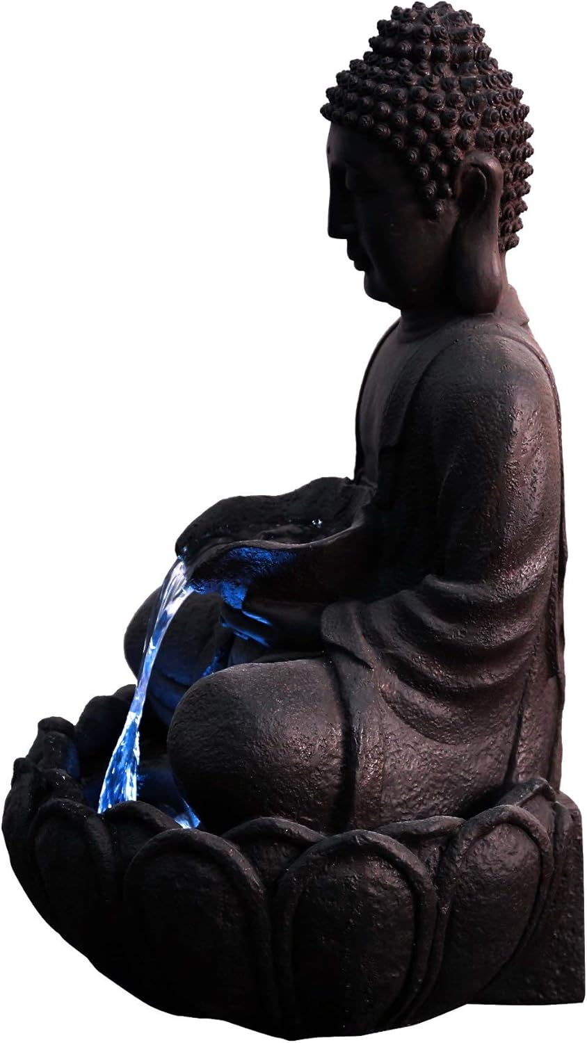 Hi-Line Gift 79567 Meditating Buddha Fountain with Led 1