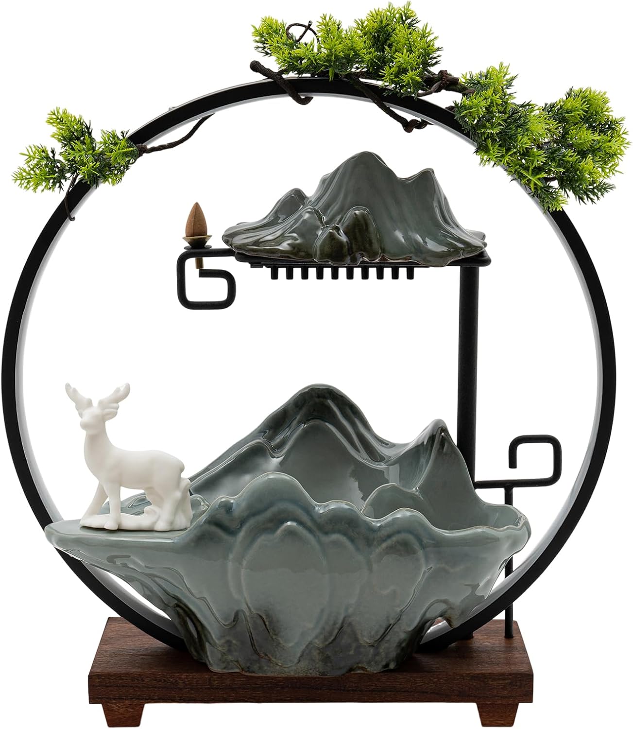 MOQNISE Tabletop Fountain with LED Light and Atomizer