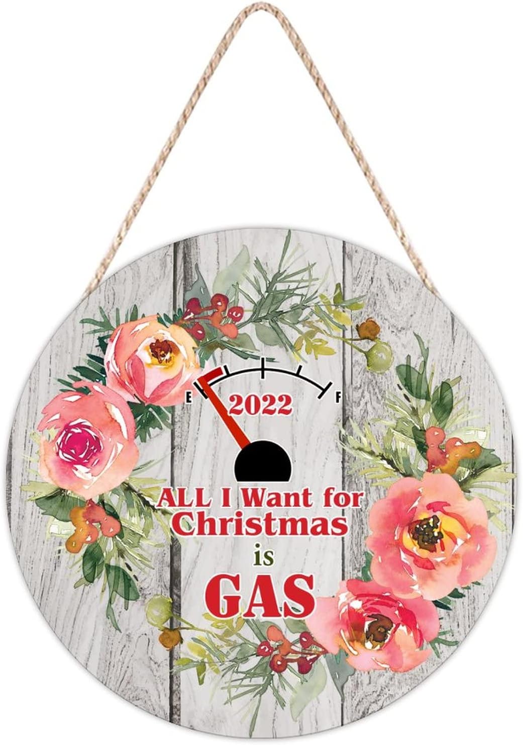 Farmhouse Front Door Hanger Christmas Wreath Funny Wood Sign 12x12