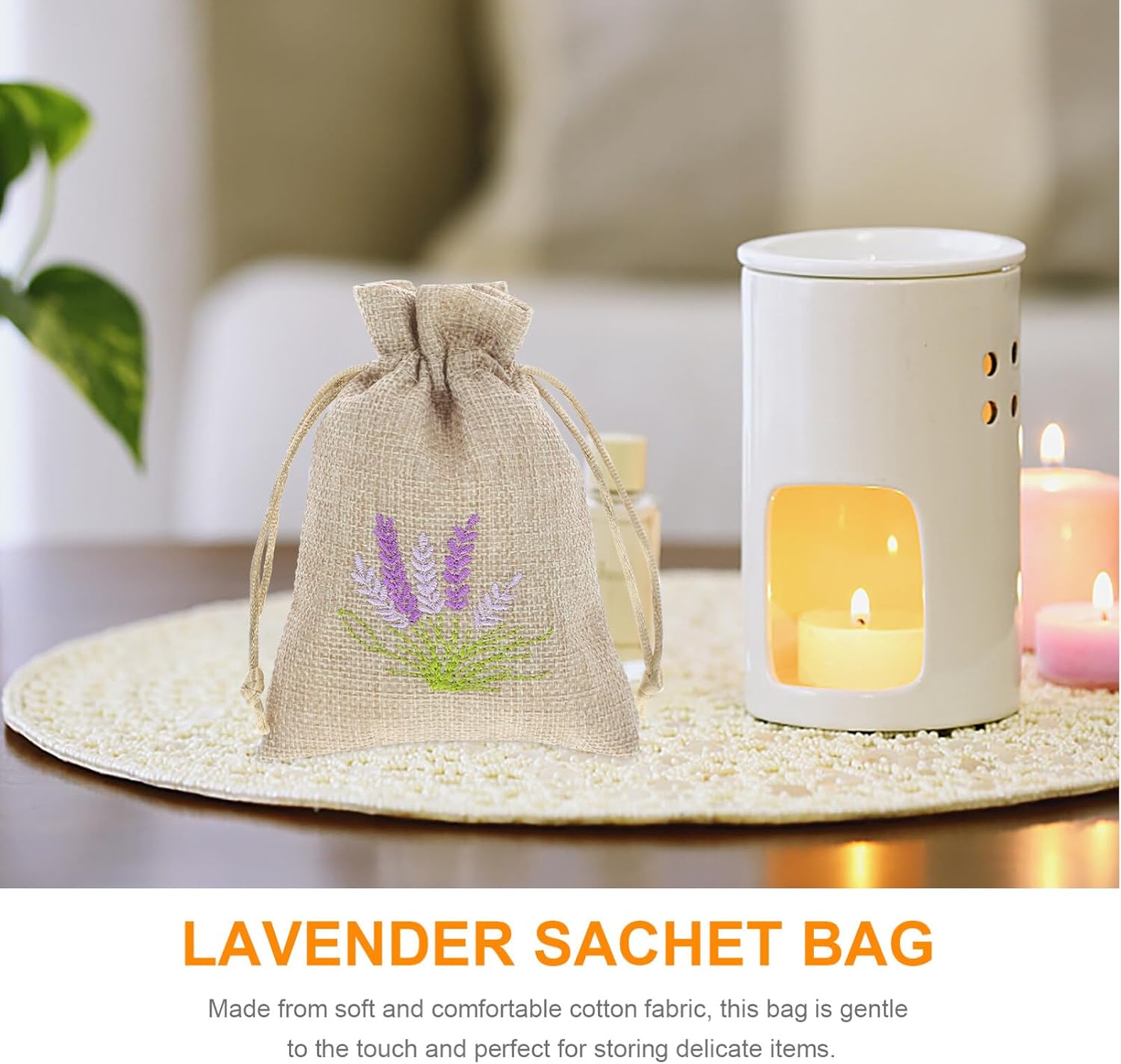 iplusmile Lavender Sachet Bags 10 Pack Linen Drawstring Pouch