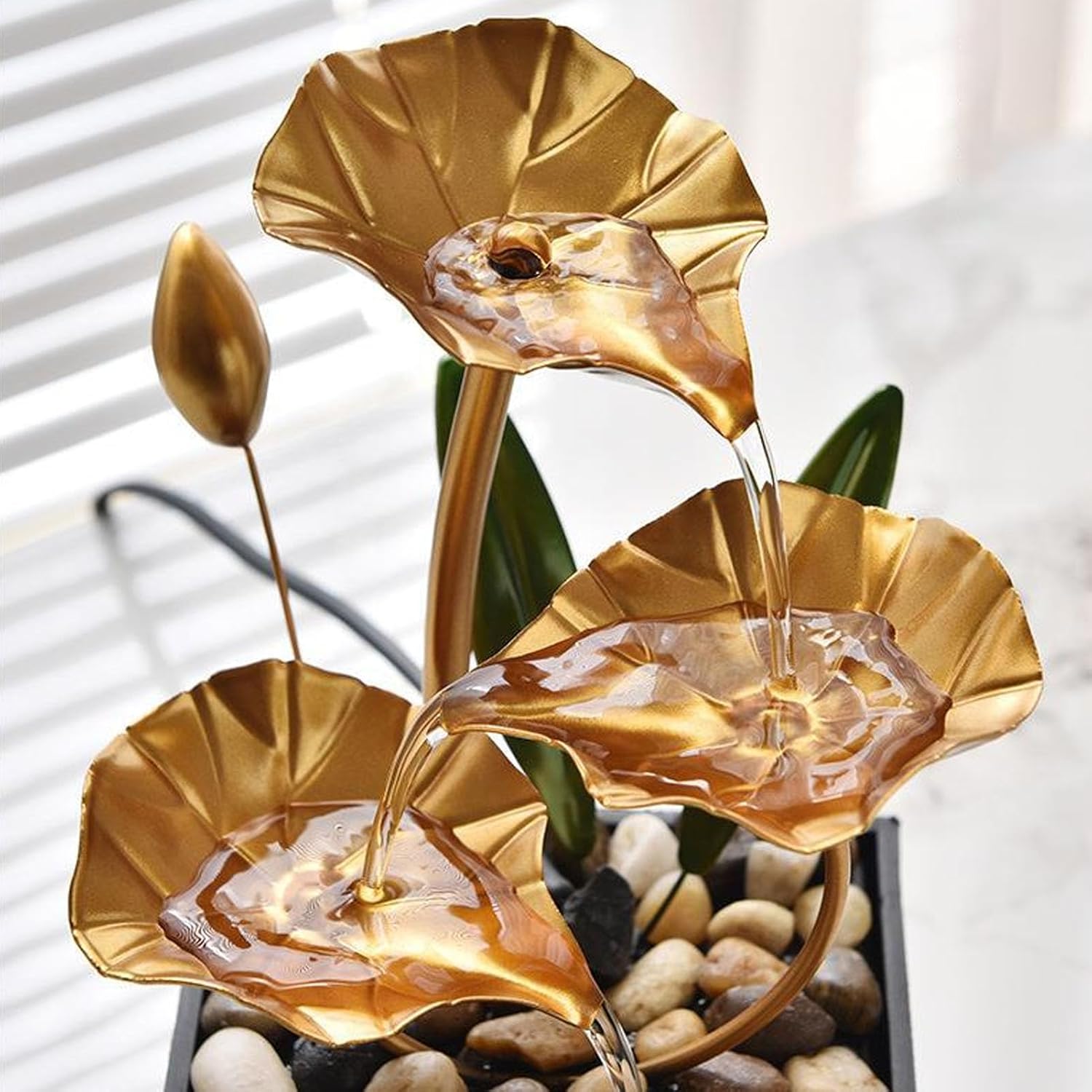 Rwoora Tabletop Ball Fountain Resin Indoor Waterfall