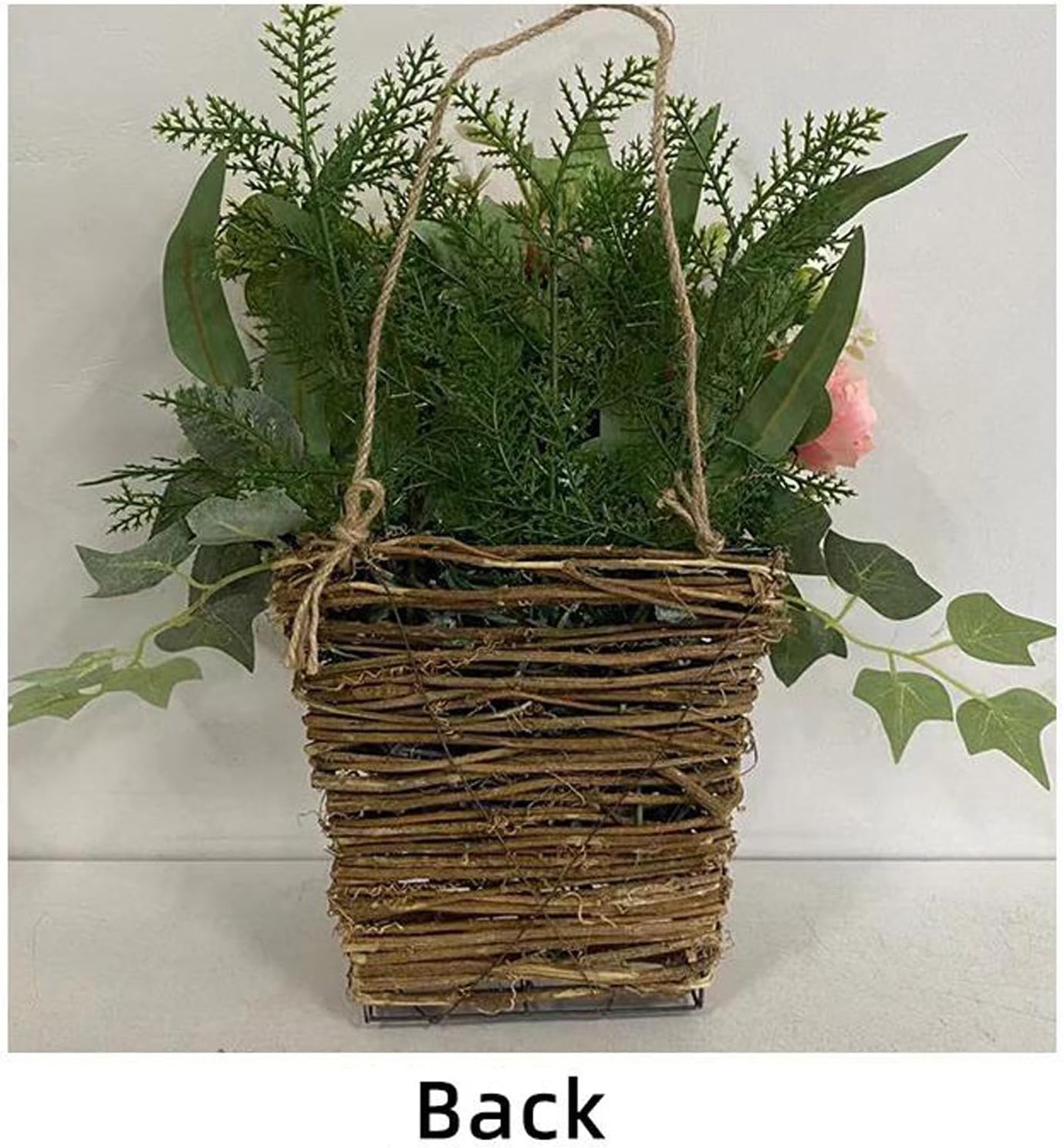 Colorful Peonies Rattan Hanging Wreath for Front Door