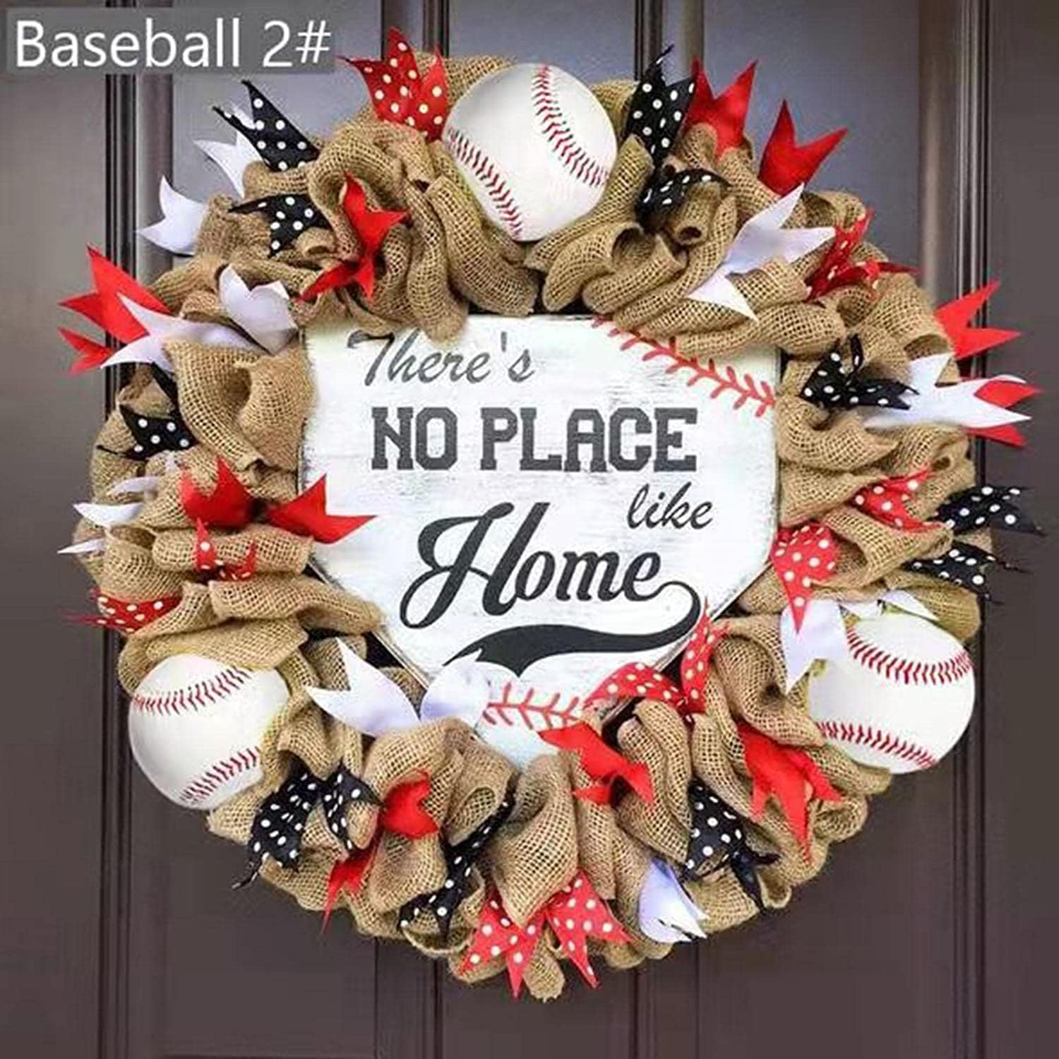 Baseball Wreath Fourth of July Decor Front Door Garland