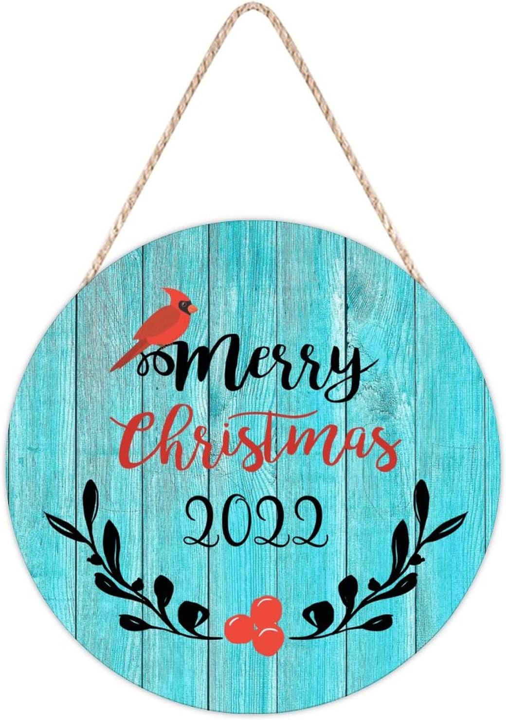 Red Bird Holly Berry Wreath Door Hanger 1