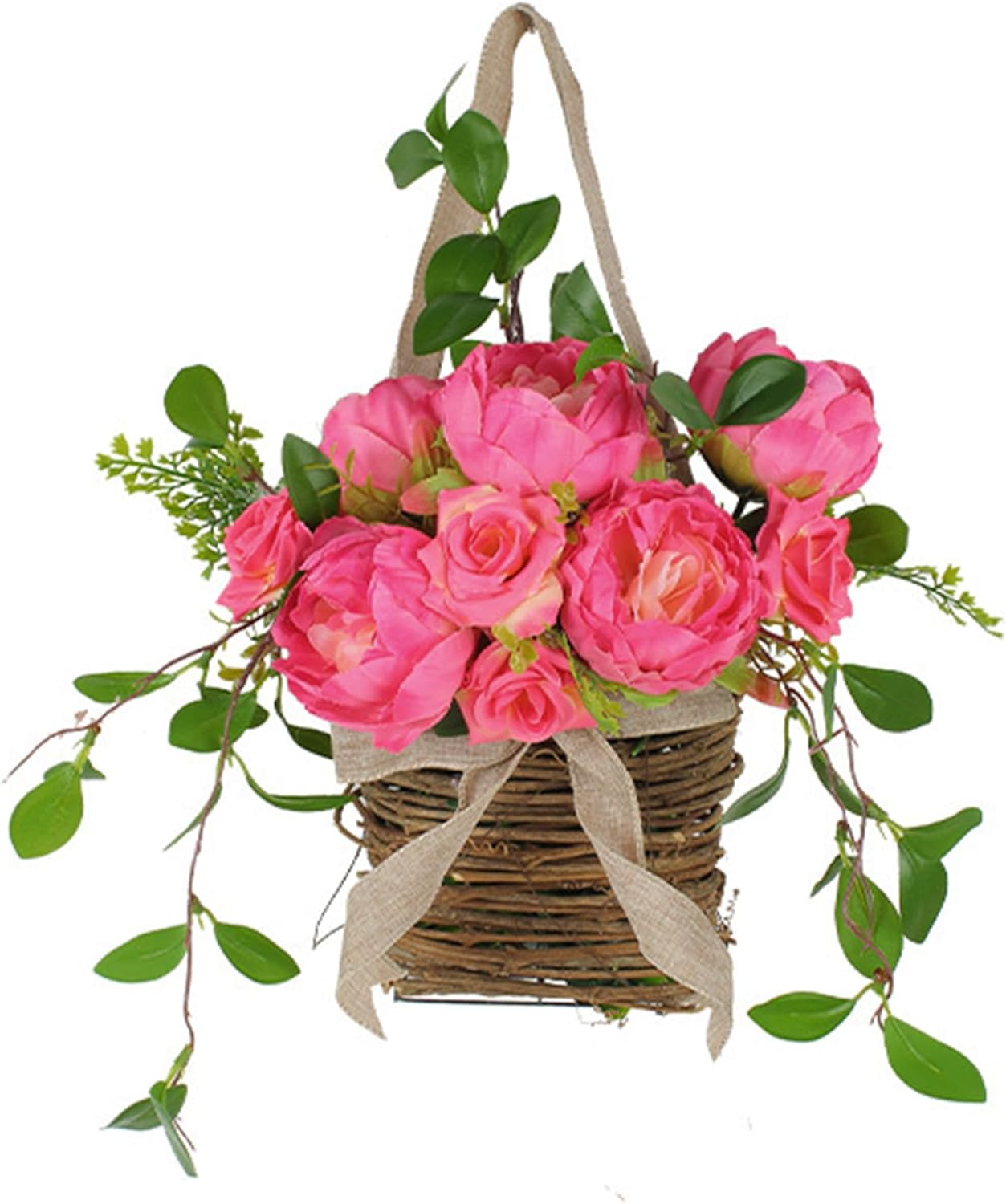 Realistic Rose Flower Door Wreath Spring Decor