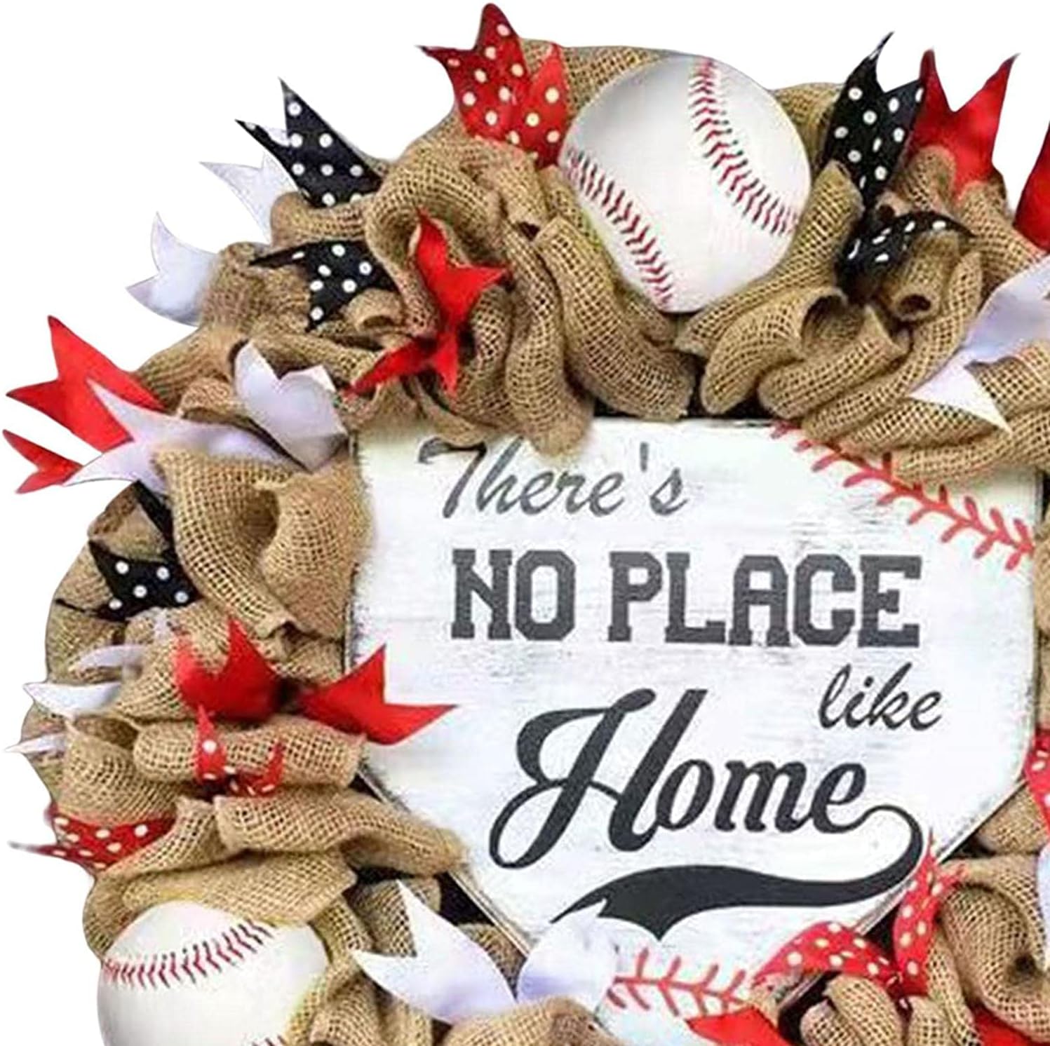 Baseball Wreath Fourth of July Decor Front Door Garland