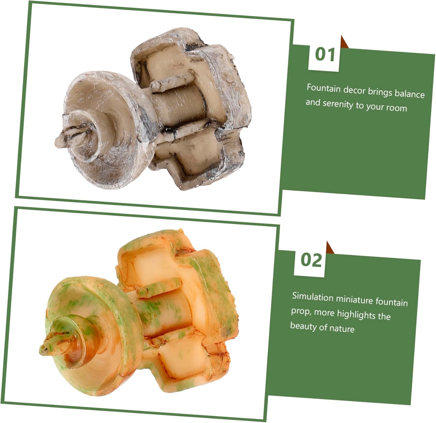 Hemoton 3Pcs Miniature Resin Tabletop Fountain Decoration