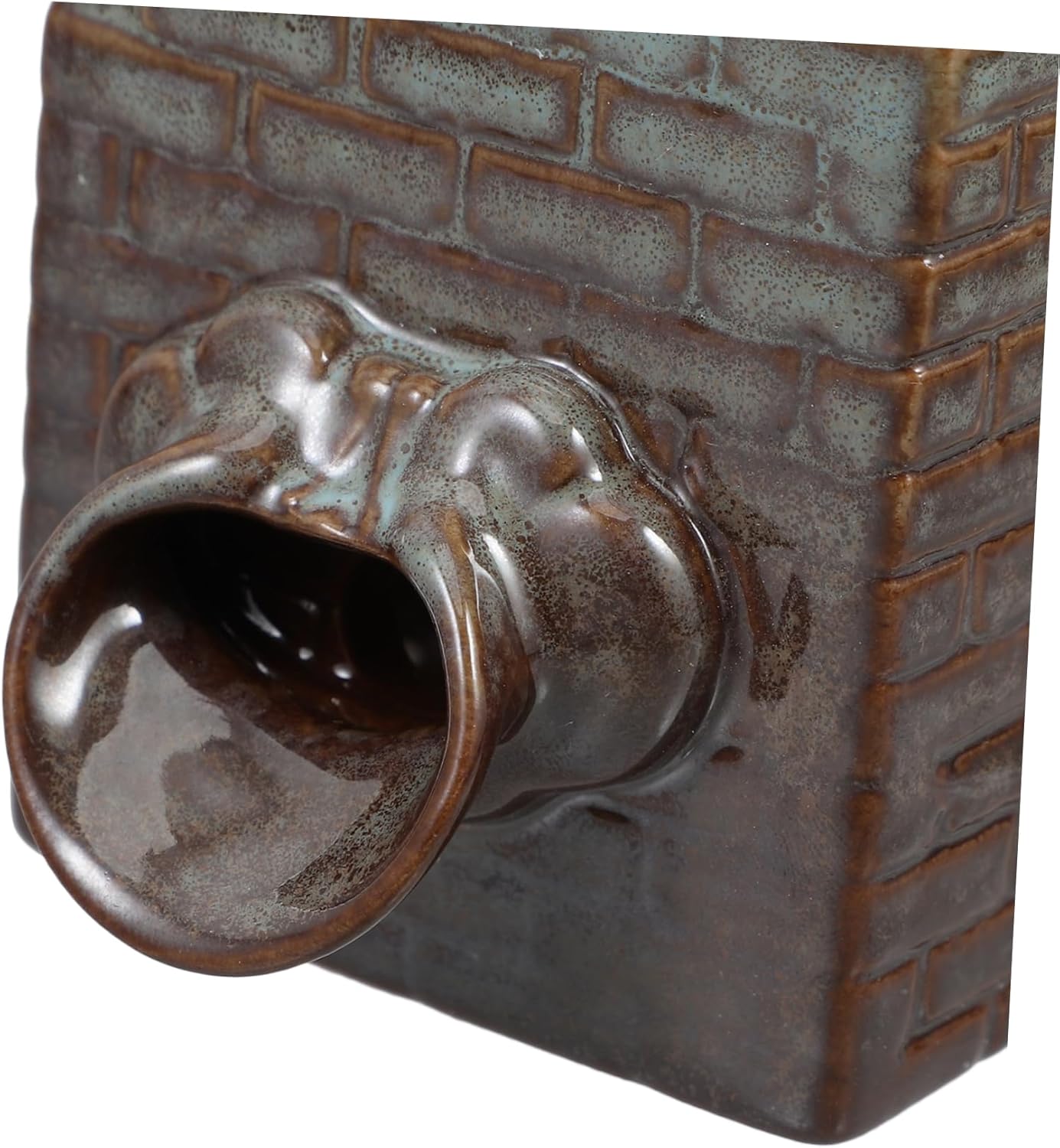 POPETPOP Rustic Water Fountain Ceramic Planter for Hydroponic and Fish Tank Decor