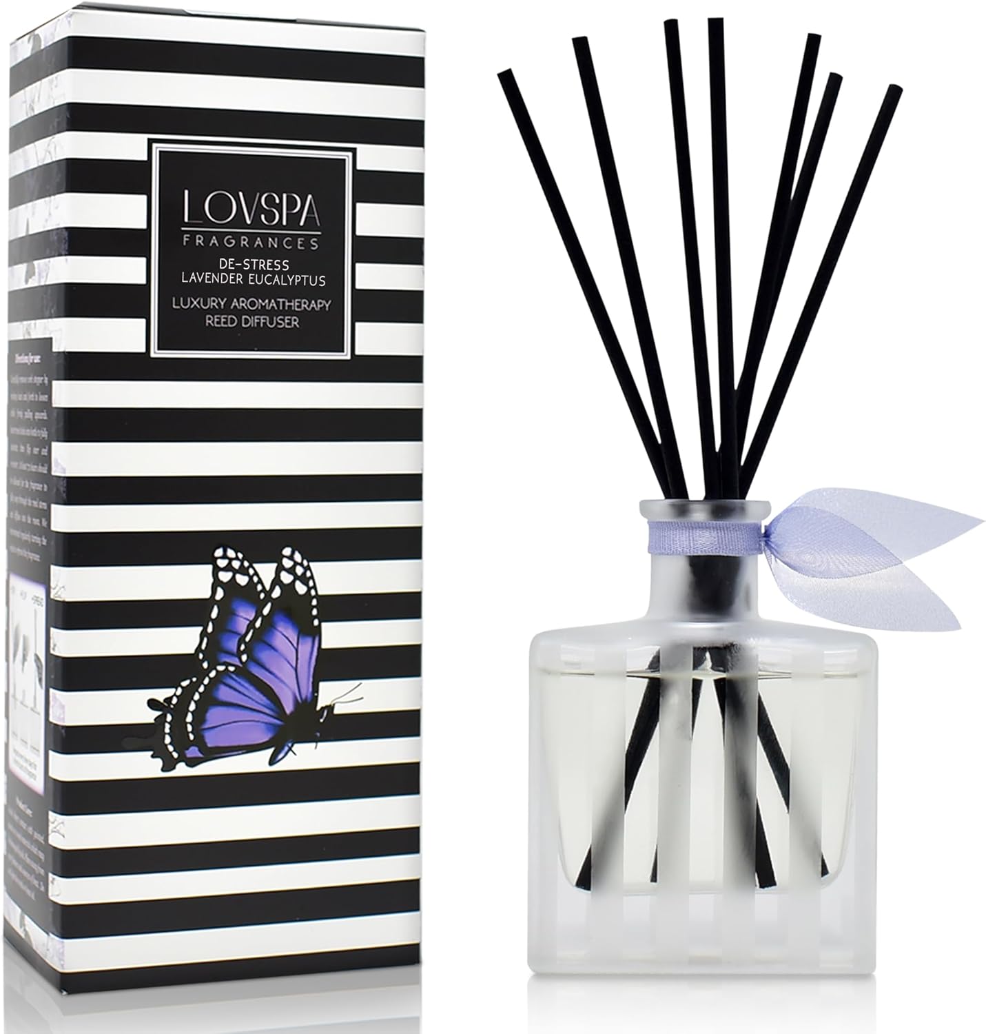 LOVSPA De-Stress Lavender Eucalyptus Reed Diffuser Set