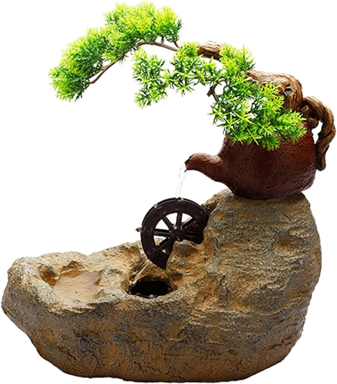 SUNESA Tabletop Fountain Bonsai Indoor Desk Waterfall Zen Meditation Decor