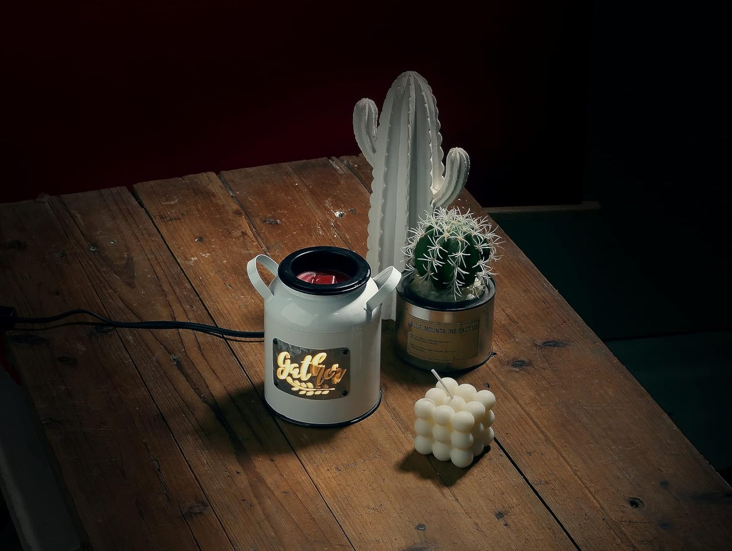 Rustic Farmhouse Wax Warmer with Milk Jug Design